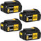 Replacement 4-Pack 8.0Ah Lithium Battery for Dewalt 18V Tools, Compatible with DCB184, DCB200, DCB1820, DCB181, DCB182, DCB201, DCB200-2