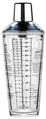 Homes Essential Ensemble de mélange en verre 400 ml Grande capacité 400 ml pour les cocktails à la maison Shaker et mélangeur