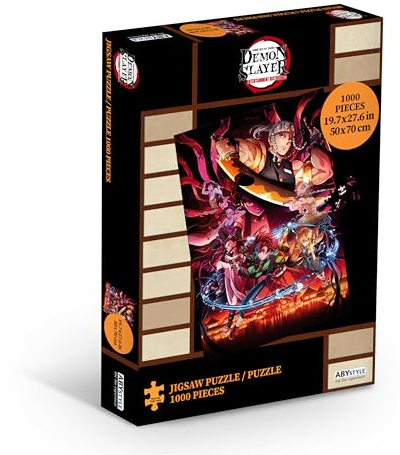 ABYstyle Demon Slayer Key Art Battle Scene Jigsaw Puzzle 1000 pcs Ideal Gift for Anime and Puzzle Enthusiast Family- Friendly Activity