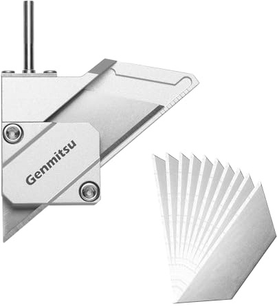 Genmitsu Drag Knife Cutter for CNC Router Machine, Precision 1/8 Shaft with Dual Bearings, Smooth Cutting Vinyl, Cardboard, Plastic, Rubber, 10PCS Blades Included