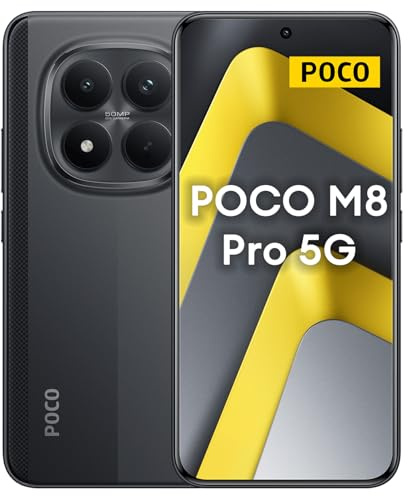 XIAOMI POCO M8 Pro 5G - Smartphone de 12+512GB, Pantalla de 6,83 1.5K AMOLED, Snapdragon 7s Gen 4, cámara de 50MP, Hypercharge 100W, Cargador no Incluido, Negro