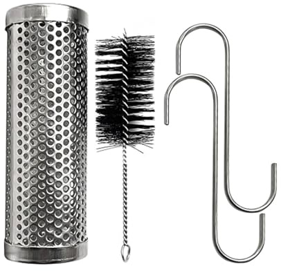 Vilgftyiet Stainless Steel Grilling Basket for Outdoor BBQ and Rotisserie Oven, 12 Inch Square Grill Cage with Brush and Hooks