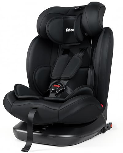 Kidoola 360 Rotating Baby Car Seat, ISOFIX & Top Tether, Black | 11-Position Adjustable Headrest, Autolink Height Adjustment, 4-Position Recline, Birth To 12 Years