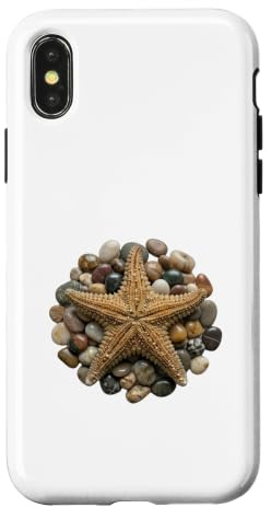 Starfish Beach Ocean Pebbles Coastal Nature Vibes Case for iPhone X/XS