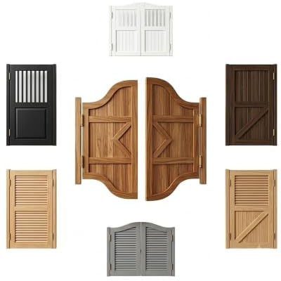 Porte Saloon Bois, Porte Partition Double Action 2 Vantaux | Porte intérieure, Portillon avec charnières à double sens et retour auto pour cuisine et bar