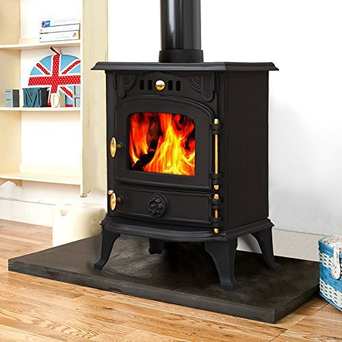 Stove Cast Iron Multifuel Stoves Clean Burn Wood Burner Burning Fire Woodburning Fireplace Multi-Fuel Stove with log store Solid Fuel Defra Approved Eco Design