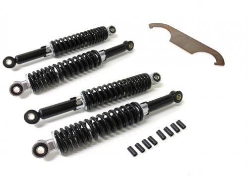 4x Stoßdämpfer Schwarz 31cm + Einstellschlüssel Set passend für Simson Duo Schwalbe Star SR4-2