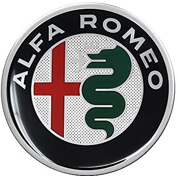 Alfa Romeo Logo Offizielle 3D Aufkleber, Durchmesser: 75 mm