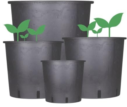 Weedness Blumentopf Rund Kunststoff 15 Liter 30 x 26 cm Schwarz für Innen & Außen - Pflanzkübel Groß Pflanzen-Topf Pflanzgefäß Anzuchttopf Blumenkübel Balkon Garten Hoch XXL