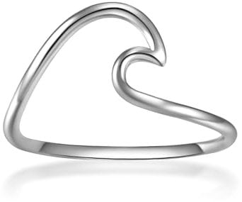 GLANZSTÜCKE MÜNCHEN Damen-Ring Welle Sterling Silber - Ring mit Wellen Wellenform Trendsymbol maritim