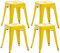 CLP 4er Set Sitzhocker Armin Aus Metall I Stapelbarer Hocker I Sitzhöhe Von 46 cm I Pflegeleichter Arbeitshocker, Farbe:gelb