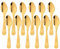 Juego de cucharillas Buyer Star de 12 piezas, juego de vajilla de acero inoxidable dorado para aperitivo de café, acabado pulido espejo