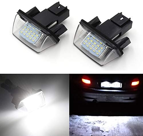 MOLEAQI 1 Paar 18 LED-Kennzeichenleuchten für P-Eugeot 206 207 307 308 406 C-itroen C3 C4 C5 C6