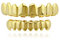 Gold überzogene Zähne Hip Hop Rapper Bling Zähne Golden Nugget Grillz Top und Bottom Grill Set Gold überzogene Hip Hop Zähne Set,Glossy Teeth Grills Oben Unten für die Halloween-Dekoration verwendet