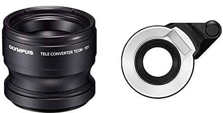 Olympus TCON?T01 Tele Converter per fotocamera subacquea TG-1, TG-2 e TG-3 (fino a 12 m) & FD-1 flash per fotocamera Flash macro Nero, Bianco