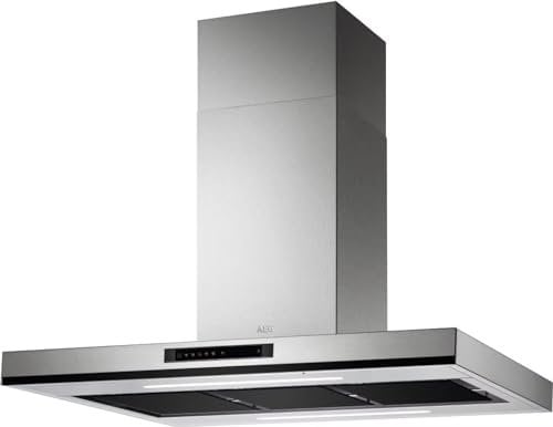 AEG DIK8190HG Insel-Dunstabzugshaube/Abluft oder Umluft / 100cm / Edelstahl/Hob²Hood/Invertermotor/max. 380 m³/h/min. 51 – max. 63 dB(A) / A+++ / Touch-Bedienung/Edelstahl