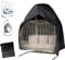 Patio Hanging Chair Cover Waterproof Garden Egg Chair Cover for Double Egg Swing Chair Wicker Cocoon Pod Chairs with Zipper Durable Hem Cord (black/ 232cm*203cm/420D)