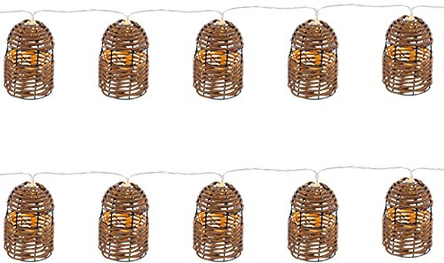 ibasenice Cadena Luces De Cadena Tejidas De Ratán De Imitación Luz De Hadas del Patio Luces De Hadas Led Lámpara Led Linterna De Ratán Decoración Bohemia Tierra El Plastico Árbol De Navidad