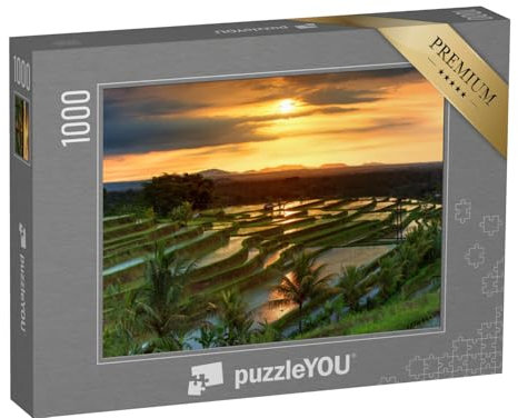 puzzleYOU: Puzzle 1000 Teile „Jatiluwih-Reisterrassen auf Bali bei Sonnenaufgang, Indonesien“ – aus der Puzzle-Kollektion Bali, Landwirtschaft