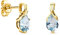 Orovi – Ohrringe Tropfenform aus 14 Karat Gelbgold (585) mit kreiertem Topas (0.92 ct) – Ohrstecker Gold Damen mit Edelstein in edler Krappenfassung – Allergenfrei & handgemacht (10 x 4.5 mm)