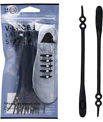 ZOUIQSS Elastische Schnürsenkel ohne Bindung für Kinder und Erwachsene, am besten für Sneaker (Schwarz)