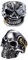 OIDEA Herren Schädel Totenkopf Ring: 2 Stück Biker Skull Herrenring aus Edelstahl mit Rot Blau Strass Skull Augen Gotik Punk Rock Siegelring Geschenk für Männer Junge Größe 62 (19.7)