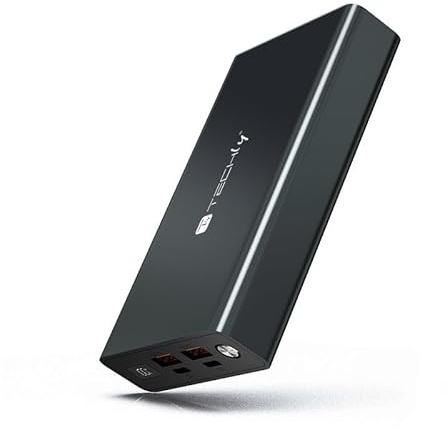 Techly 365993 Power Bank Smartphone 20000 mAh 100W USB-C™ 4 Porte Output Nero