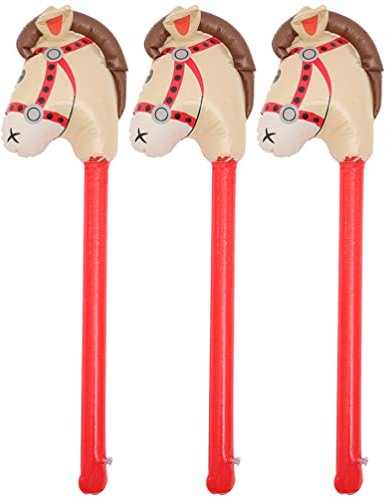 STOBOK 3Pcs Inflatable Horse Hammer Toy Inflatable Sticks Blow Up Animals Pounding Toy Cheering Props for Kids Birthday Summer Beach Party Favor Supplies