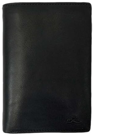 Tony Perotti | Portefeuille européen en Cuir Collection la végétale | Portefeuille Homme 2 Volets en Cuir Italien Tannage végétal | 10,5 x 15 x 3 cm | Coloris Noir
