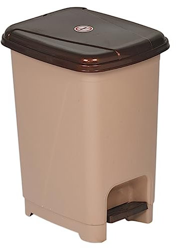 URBNLIVING 8L or 40L Slim Recycling Kitchen Step On Pedal Bin With Inner Insert Liner Pocket and Lid for Home and Office (8L Brown)