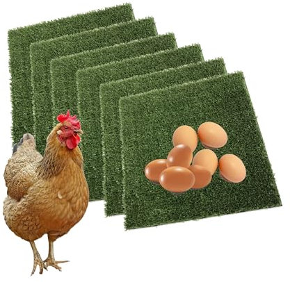 KuGuo Nistkästen aus weichem Kunststoff, für Kunstrasen, Hühner, Einstreu, 30,5 x 30,5 cm (weiches kurzes Gras, 6 Stück)