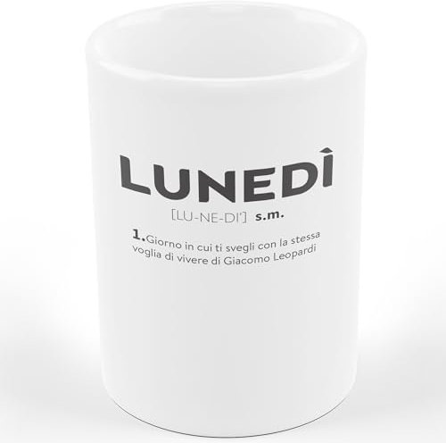 AL PRODUCTION Tazza Mug LUNEDÌ DESCRIZIONE DIVERTENTE - Tazza regalo di compleanno - Divertente - Humor
