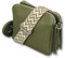 ADEL Umhängetasche Damen Echtes Leder MARA Handgemachte Crossbody Bag 5 Fächer Schultertasche mit Ledergurt + Breitem Gemustertem Riemen Verstellbarer Gurt Made in Italy (Khaki)