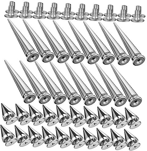 HOODANCOS 40stücke Teiliges Punk Nieten Aus Robustem Für Leder Schuhe Taschen DIY Rostfrei Modischer Spike-Stil Für Individuelle Kleidung Und Accessoires