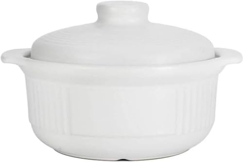 Cocotte en céramique antiadhésive, casserole ronde en argile avec couvercle, casserole japonaise en terre cuite, casserole résistante à la chaleur avec Cook a White Stew Cook-S 2,5 L