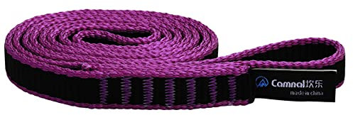 CAMNAL Bandschlinge Professionelle Kletterschlingen aus 16 mm Polyamid, UIAA- und CE Zertifiziert, Zugfestigkeit von 22 kN Rundschlinge (Lila, 80cm)