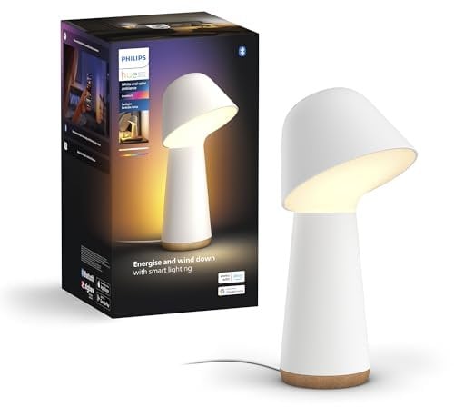 Philips Hue Twilight smarte Sleep und Wake-Up Tischleuchte, weißes und farbiges Licht, Bluetooth kompatibel, Sprachsteuerung mit Alexa, Apple Home & Google Assistant, weiß