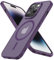 Cokwi Magnétique Coque pour iPhone 14 Pro (6,1 Pouces), Compatible with MagSafe Antichoc Ultime – Magnétisme Puissant et Protection Militaire -Etui Translucide Mat - Violet