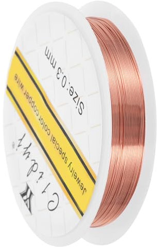 sourcing map 0.3mm/28 Gauge Copper Wire for Jewelry Making, 1 Roll Craft Tarnish Resistant Beading Wire for Jewelry Making Supplies DIY (Red Bronze)