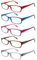ZONLON 5er-Pack Stilvolle Lesebrillen für Damen, Blaulichtfilter, Quadratische Federscharniere, Robuste Computer-Lesebrille (5 gemischte Farben, 3, Dioptrien)