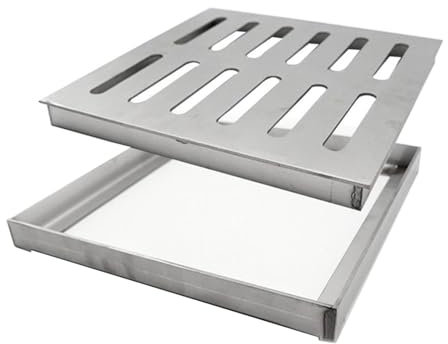 Entwässerungsrinne Quadratisches Abflussgitter aus Edelstahl 304 mit Sockel, Stabile Abflussabdeckung für Den Außenbereich im Garten, Badezimmer-Abwasserabdeckung zum Blockieren von Schmutz(15cmx15cm(