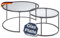 DELUKE® Couchtisch Glas Leno 2er Set - runder Beistelltisch | Satztisch Sofatisch rund Kaffeetisch Laptoptisch Abstelltisch Glastisch klein, Rauchglas