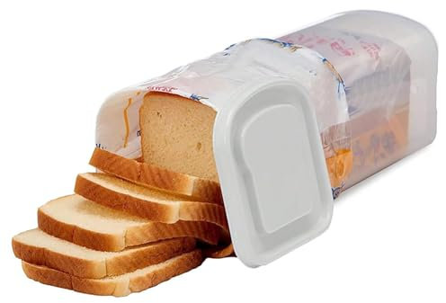 Barfeery Boîte à Pain Transparente en Plastique pour Conserver Les Toasts Frais avec Couvercle, Bac à Pain, Récipient de Stockage du Pain, A
