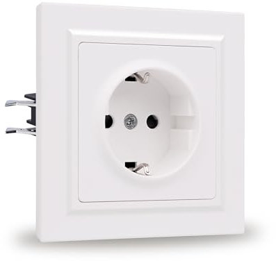 JIMEIDA Steckdose Weiß Matt Unterputz Glattes Hautgefühl mit Steckklemme Wandsteckdose 84 * 84mm,250V