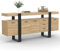 IDMarket - Buffet 180 cm Phoenix XXL 4 Portes et 3 tiroirs Bois et Noir