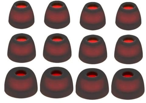 Rhinent Premium Earbuds Silicone Tips For JBL Tune Beam Tws Earbuds Tips, Fit Charging Case, Compatible with JBL Wave Beam/JBL Wave Buds/JBL Wave Flex 2 in Ear Eartips SML 12pcs (Transparent Black)