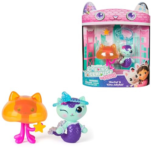 Gabby’s Dollhouse: Der Film – Merkätzchen & Kitty Jellyfish, Spielfiguren mit 2 Zubehörteilen, für Kinder ab 3 Jahren