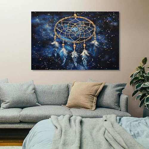 Generisch Wandbilder Dekoration Wohnzimmer Traumfänger Sternenhimmel Bilder | auf Leinwand 60x120cm Leinwandbild Schlafzimmer Küche Deko Wand Kunstdruck Art Groß XXL Wanddeko Bild Wall Decor Canvas