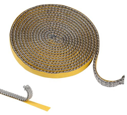 MIGUBIGU 1 Stück Kamin Dichtband 3 mm x 10 mm x 2.5 m, Ofendichtschnur, Selbstklebend Dichtband, Dichtungsbander für Kaminofen, Kamin, Kamintür, Ofenrohr, Ofentür Dichtung, Hitzebeständig bis 600° C