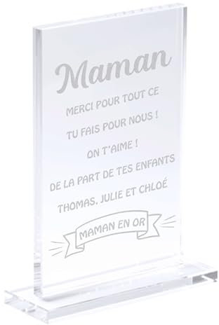 KDO MAGIC - Trophée Personnalisable - Coffret Cadeau Inclus - Trophée Verre personnalisé - Texte, prénom ou Date gravé - Rectangle - Anniversaire, récompense, Retraite - Thème Texte
